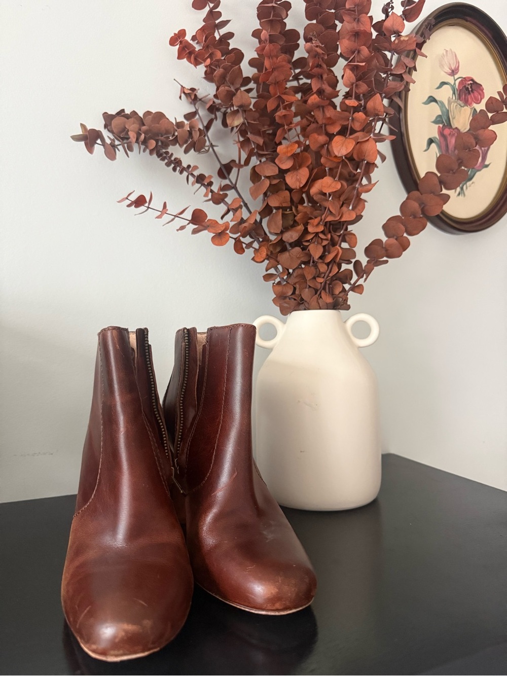 Madewell Chestnut Brown Leather Ankle Boots